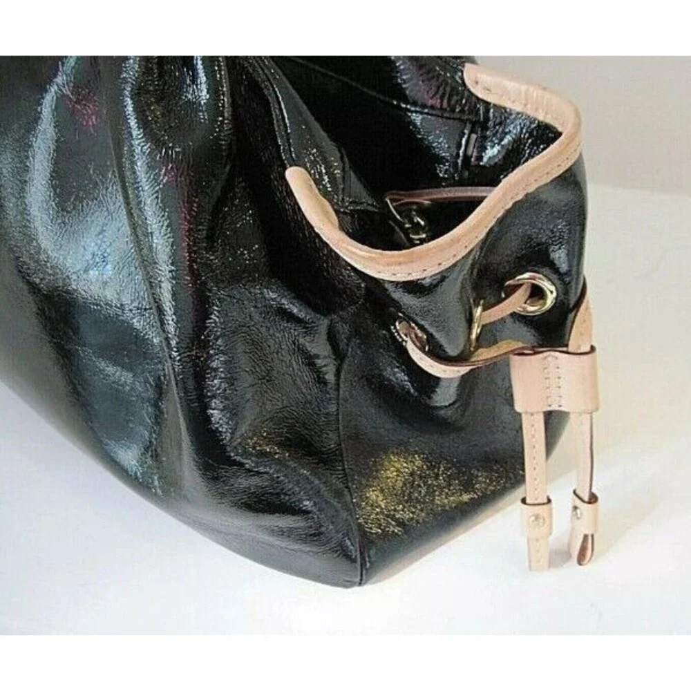 Kate Spade New York Crinkle Black Patent Leather Shoulder Bag Purse